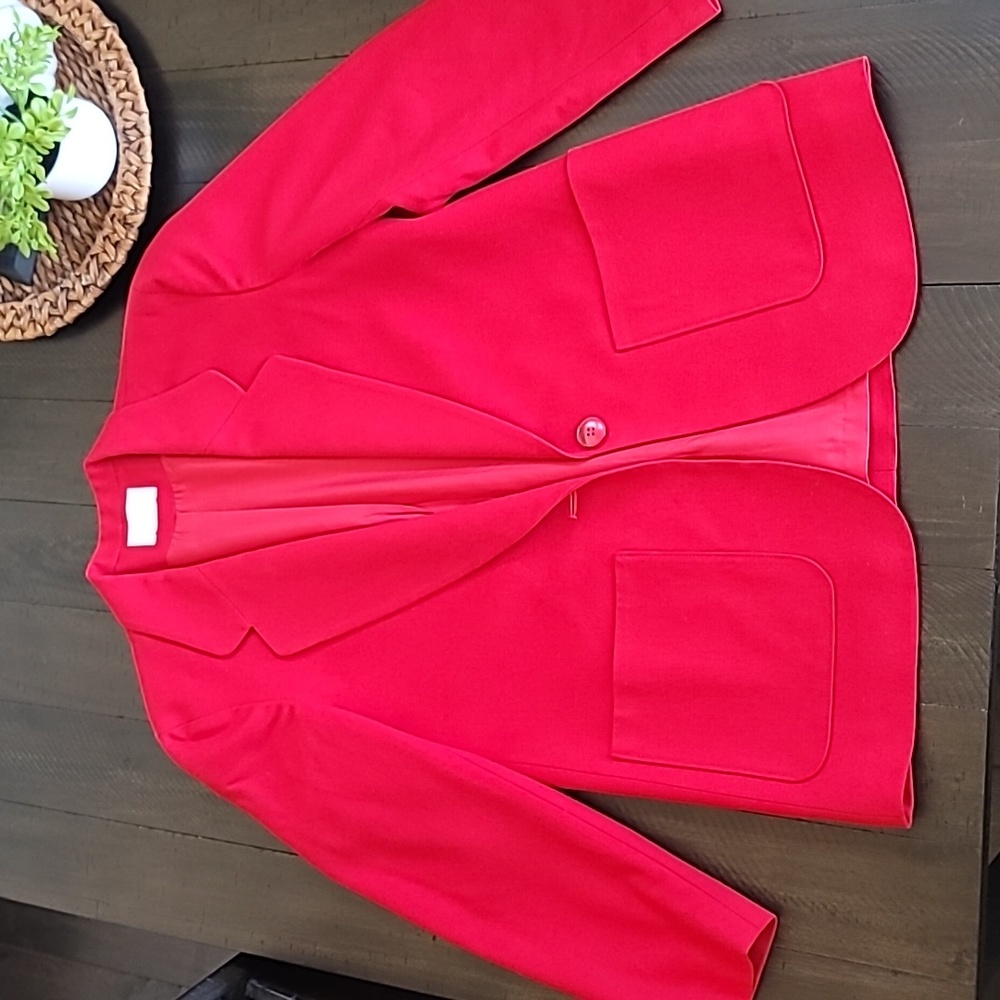 Vintage Pendleton Red Wool Blazer Front Pockets